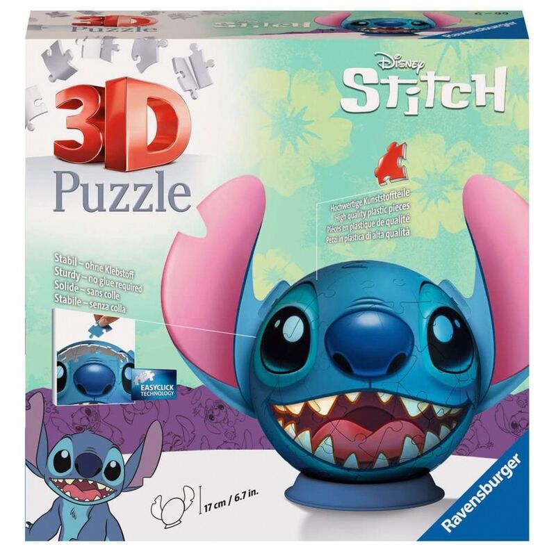 Ravensburger puzle 3d - disney stitch con orejas 72 piezas