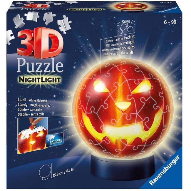 Ravensburger Puzle 3D Calabaza de Halloween Lámpara de Noche 74 Piezas Hover Image