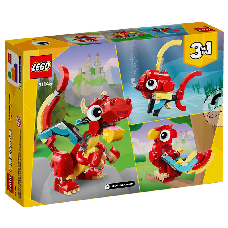 Lego creator 3en1 - dragón rojo