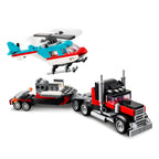 Lego creator 3en1 - camión plataforma con helicóptero