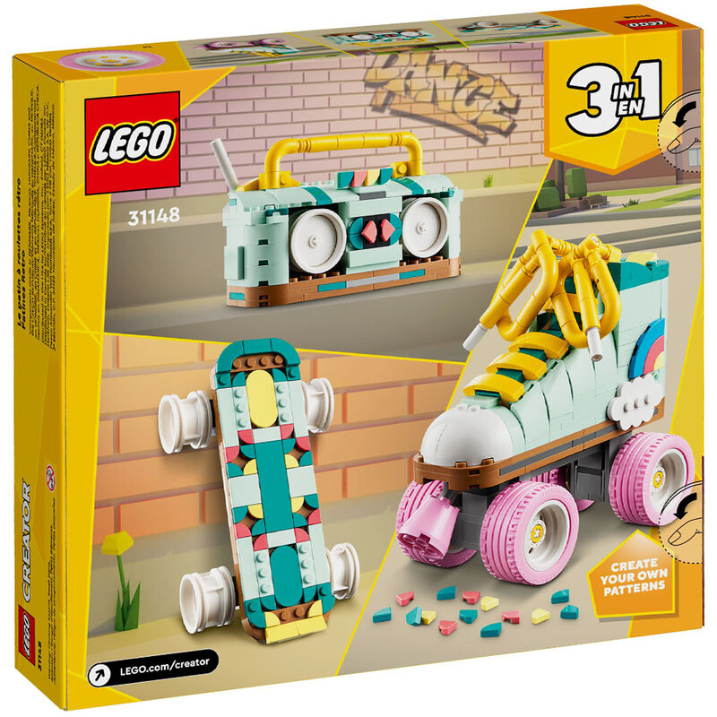 Lego creator - 3 en 1 patín retro, monopatín y radiocasete