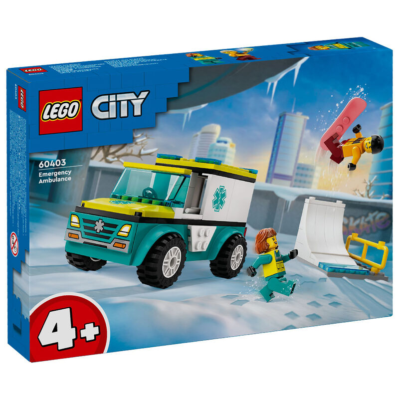 Lego City - Ambulancia de emergencias y Chico con Snowboard