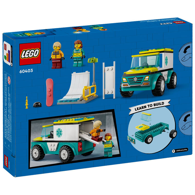 Lego City - Ambulancia de emergencias y Chico con Snowboard