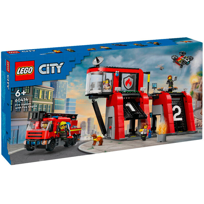 Lego city - parque de bomberos con camión de bomberos Hover Image