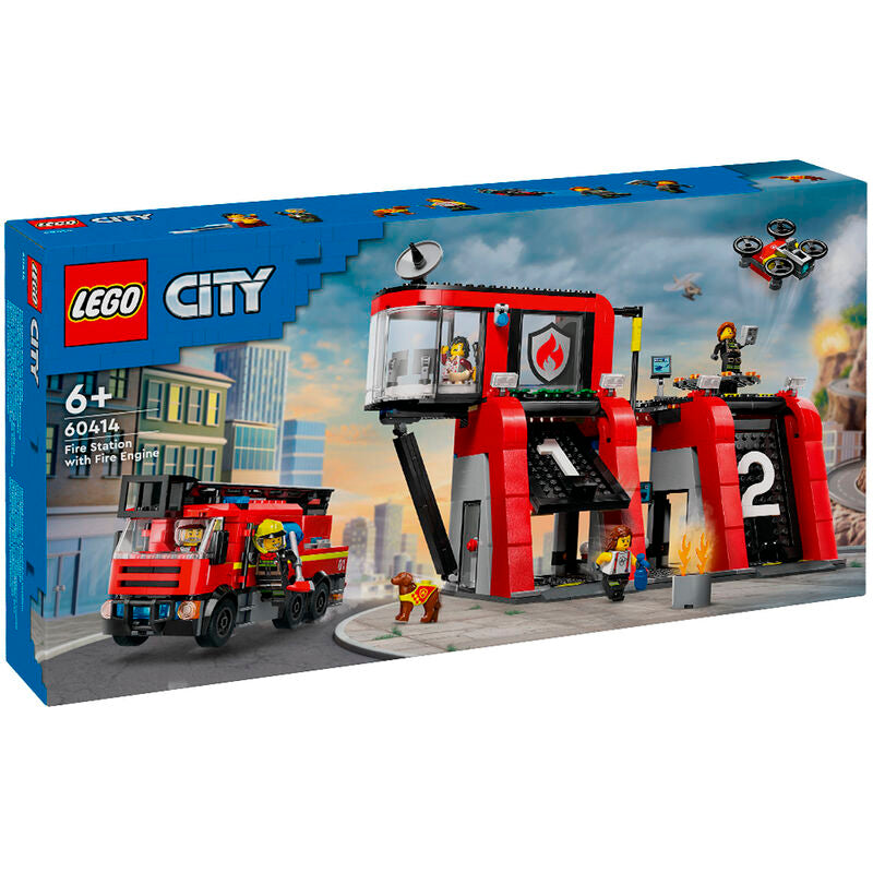 Lego city - parque de bomberos con camión de bomberos