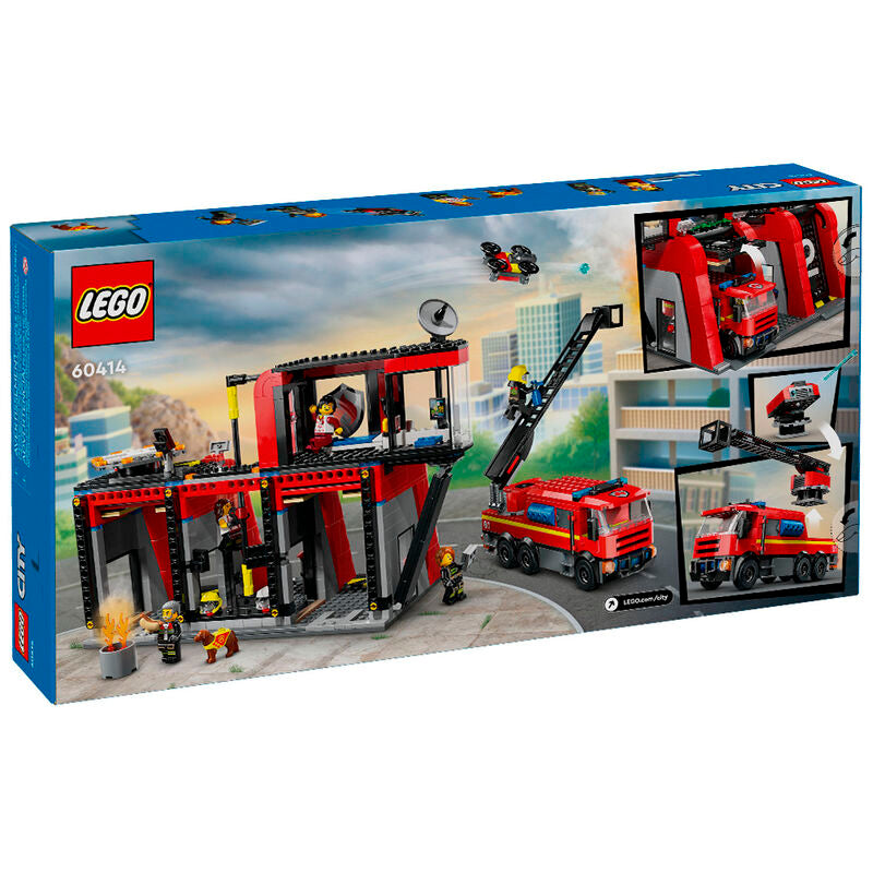 Lego city - parque de bomberos con camión de bomberos