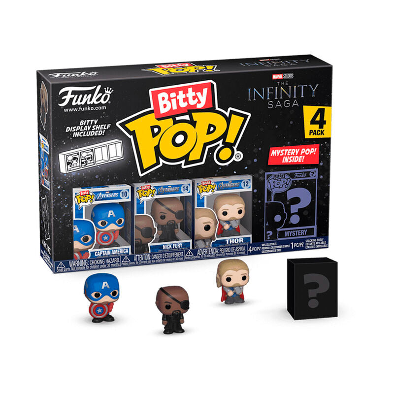 Funko bitty pop! la saga del infinito - capitán américa, nick furia, thor ?