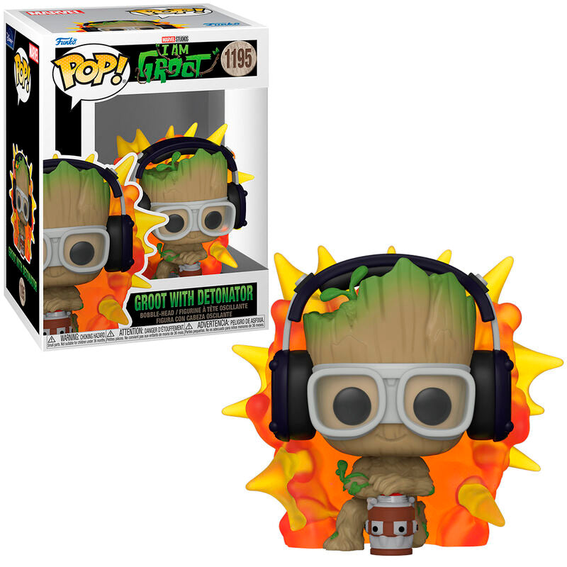 Funko pop! marvel: yo soy groot - groot con detonador