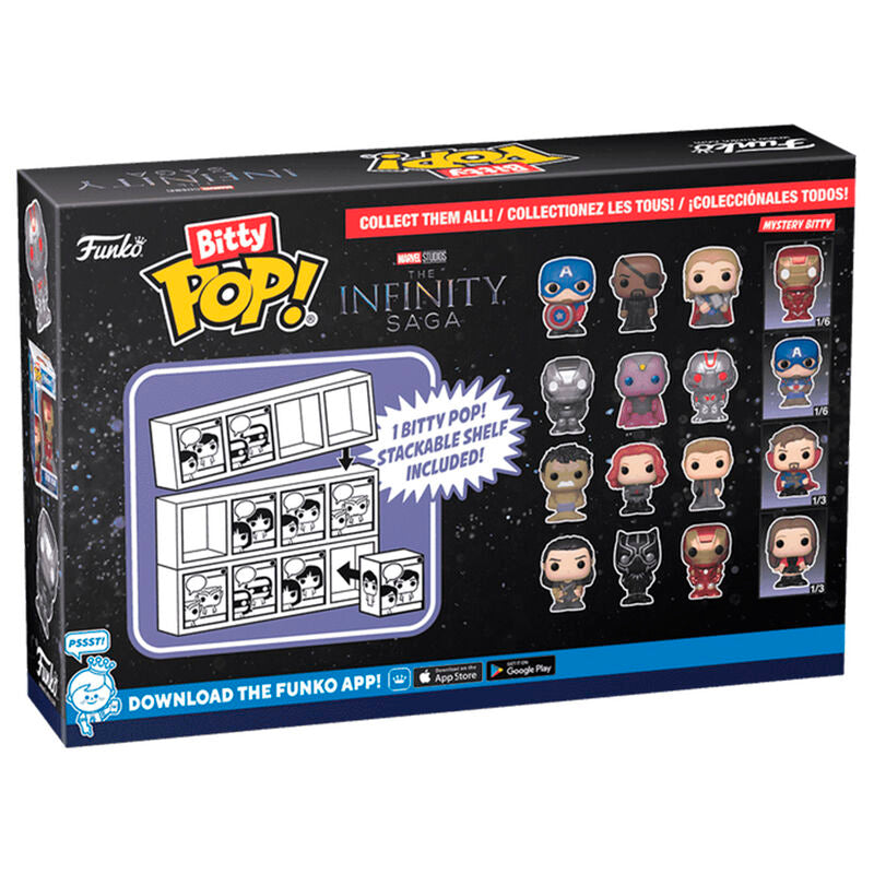 Funko Bitty Pop! La Saga del Infinito - Loki, Black Panther, Iron Man y ?