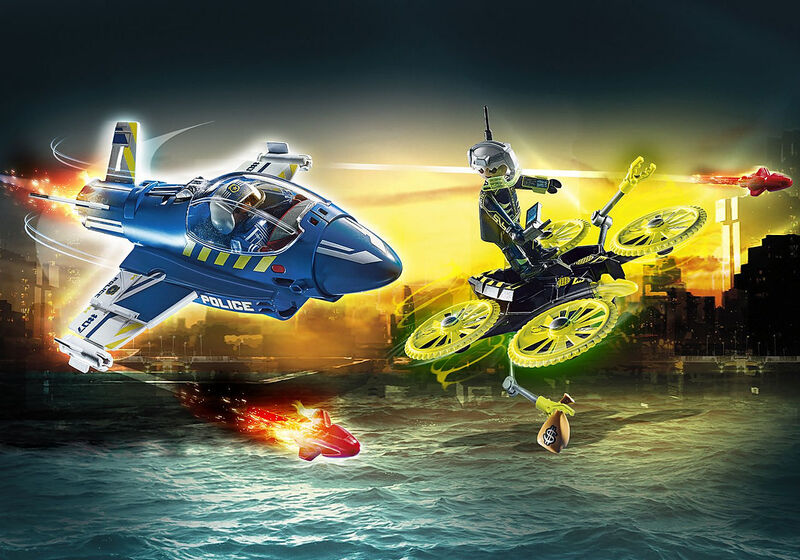 Playmobil Policía Avión: persecución dron