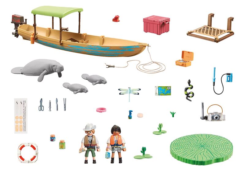 Playmobil Wiltopia: Viaje en Barco hasta los Manatíes