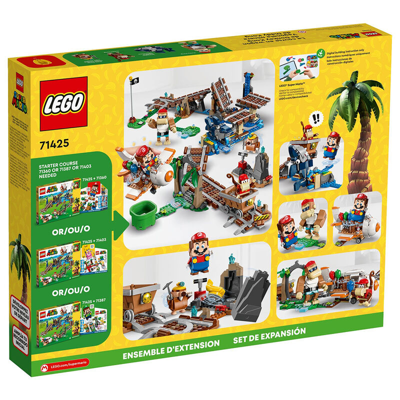Lego super mario - set de expansión: vagoneta minera de diddy kong