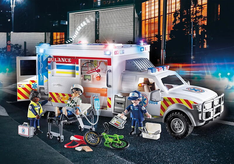 Playmobil - vehículo de rescate: us ambulancia