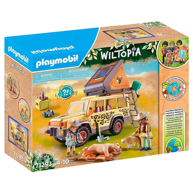 Playmobil wiltopia - vehículo todoterreno con leones