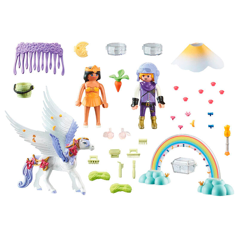 Playmobil princess magic - pegaso con arcoíris en las nubes