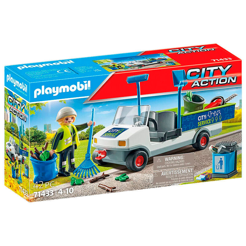 Playmobil - limpieza urbana con coche eléctrico