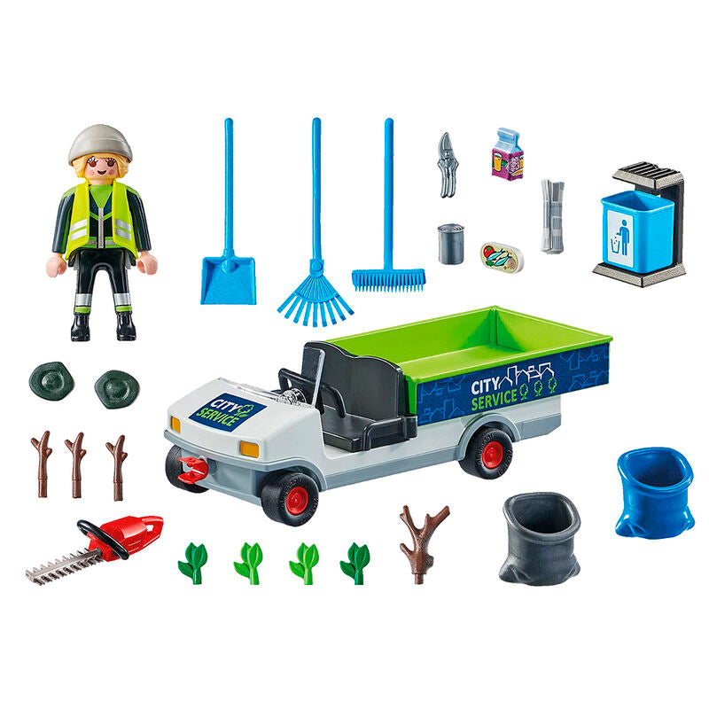 Playmobil - limpieza urbana con coche eléctrico