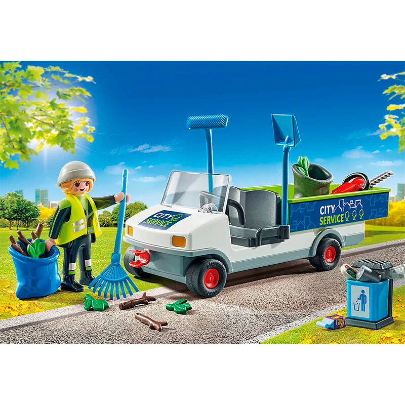 Playmobil - limpieza urbana con coche eléctrico