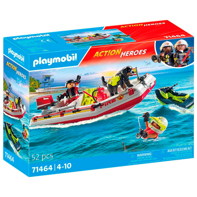 Playmobil - bote de bomberos con moto acuática Hover Image