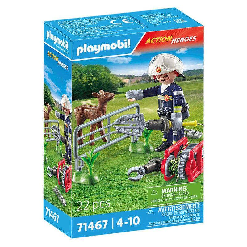 Playmobil - misión bomberos: rescate de animal