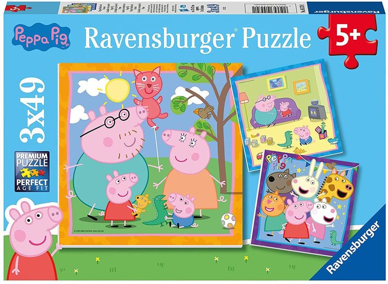 Ravensburger puzle - la familia y los amigos de peppa pig 3x49 piezas