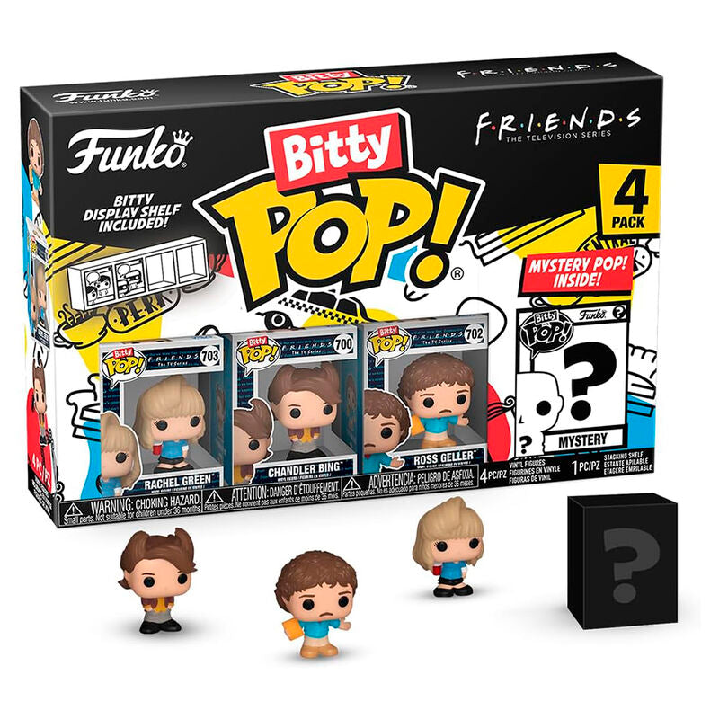 Funko bitty pop! friends - rachel green, chandler bing, ross geller y ?