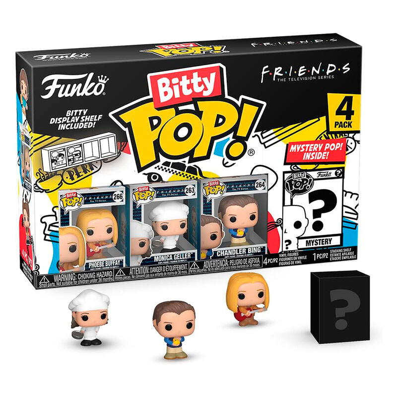 Funko bitty pop! friends - phoebe buffay, monica geller, chandler bing y ?