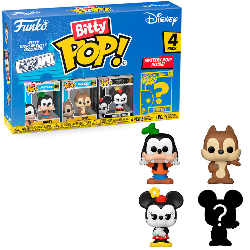Funko Bitty Pop! Mickey y sus Amigos - Goofy, Chip, Minnie y ?