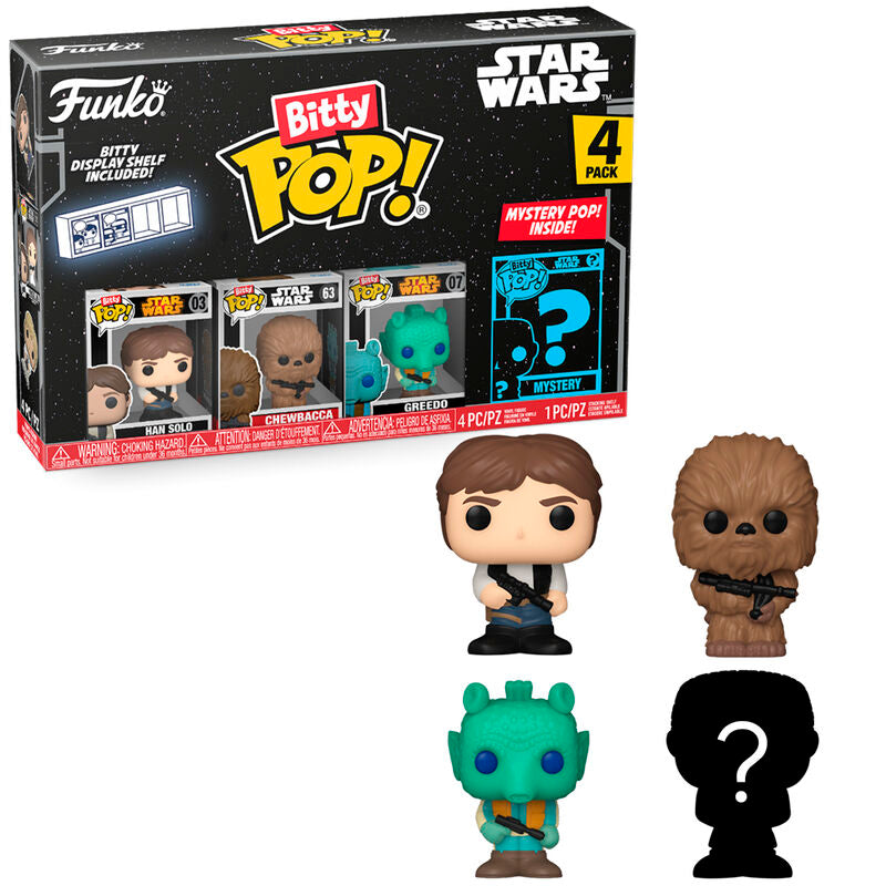 Funko Bitty Pop! Star Wars - Han Solo, Chewbacca, Greedo y ?