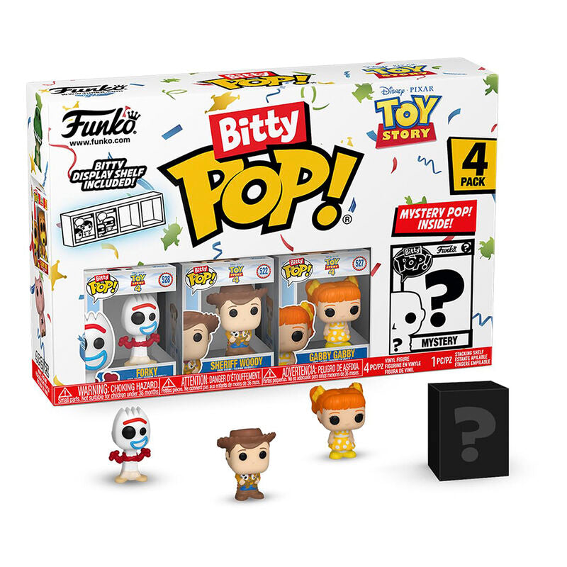 Funko bitty pop! toy story - forky, woody, gabby gabby y ?