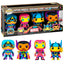 Funko pop! marvel - pack de 4 figuras blacklight exclusivo