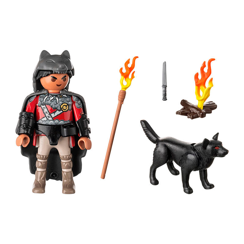 Playmobil - guerrero con lobo