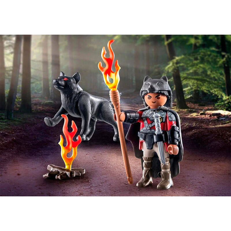 Playmobil - guerrero con lobo