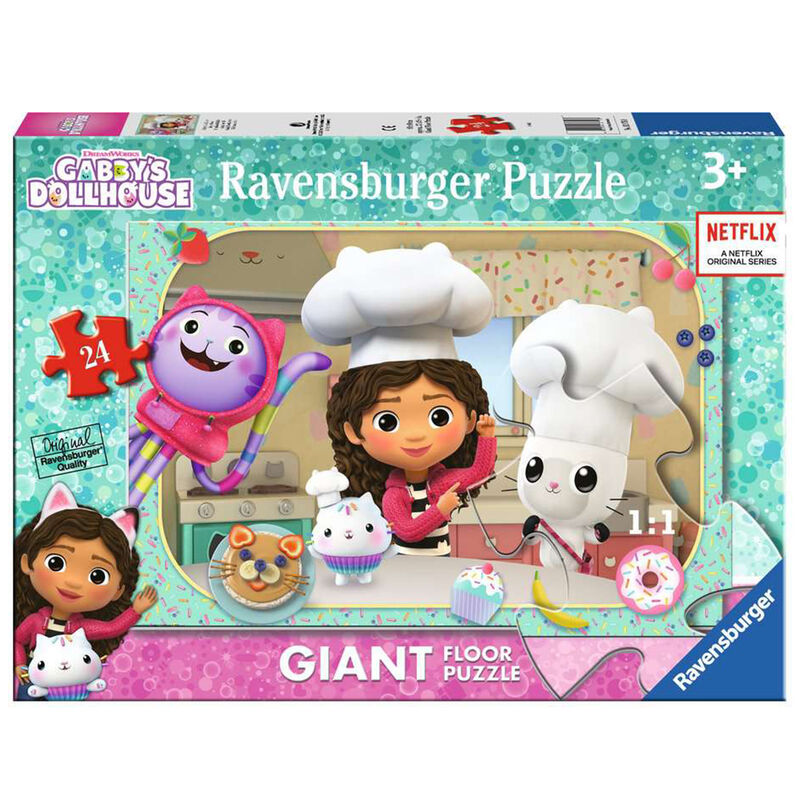Ravensburger puzle gigante - la casa de muecas de gabby: cocinando 24 piezas