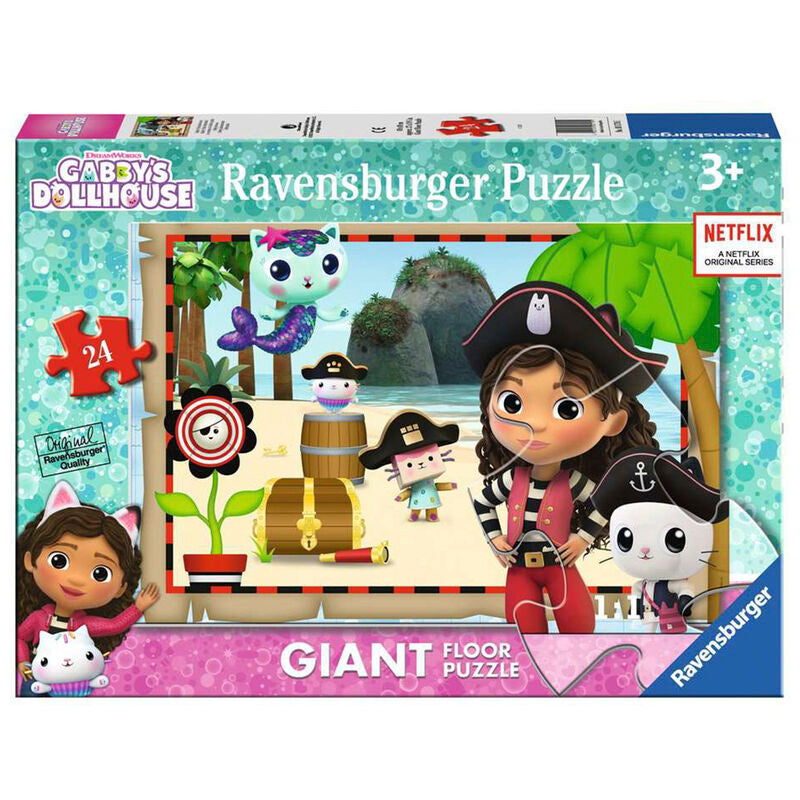 Ravensburger puzle gigante - la casa de muecas de gabby: piratas 24 piezas