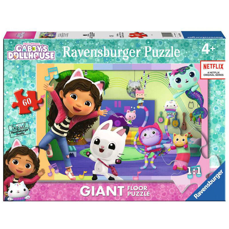 Ravensburger puzle gigante - la casa de muecas de gabby: música 60 piezas