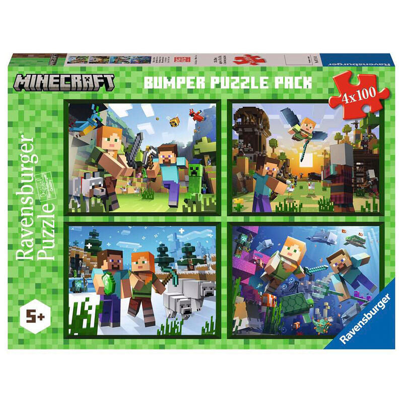Ravensburger puzle - minecraft 4x100 piezas