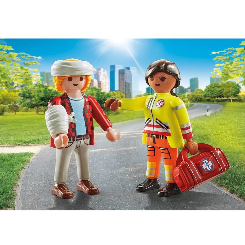 Playmobil duo pack - paramédico con paciente