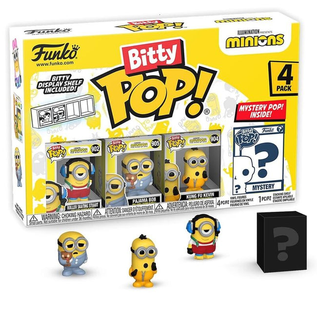 Funko bitty pop! minions - roller skating stuart, pajama bob, kung fu kevin y ? Hover Image