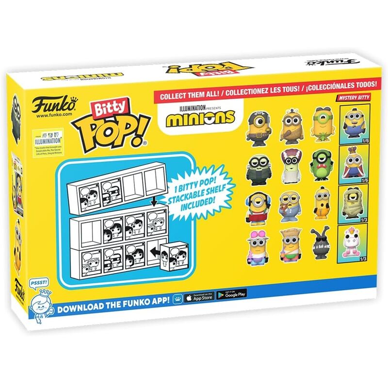 Funko bitty pop! minions - roller skating stuart, pajama bob, kung fu kevin y ?