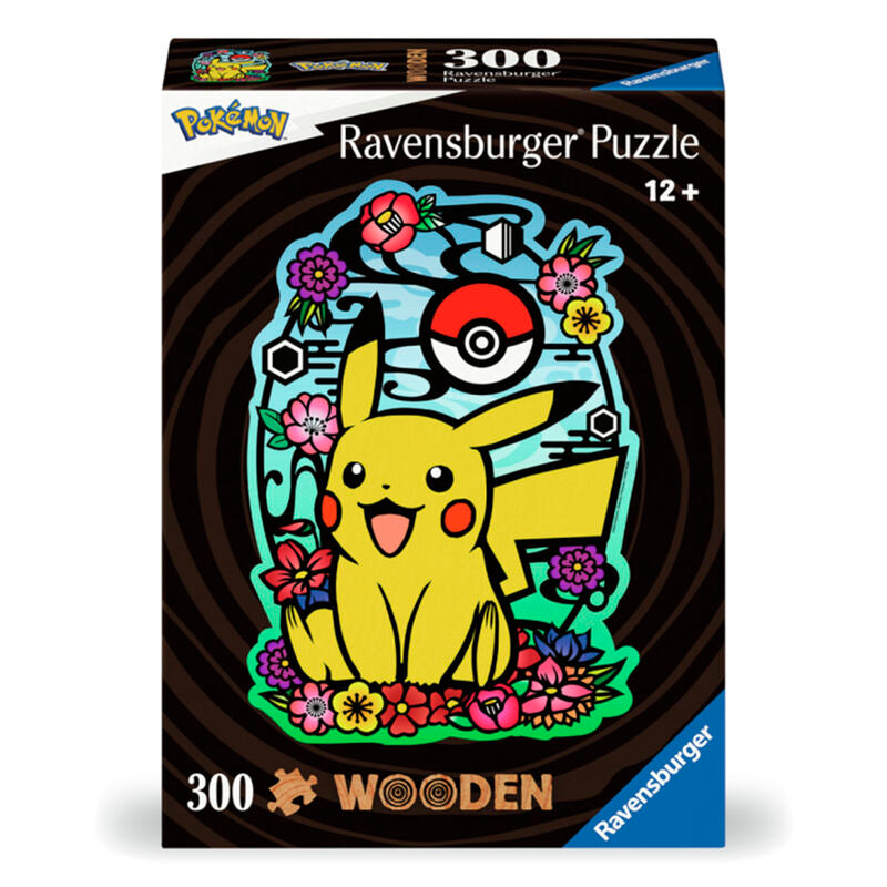 Ravensburger puzle - pokémon pikachu de madera 300 piezas
