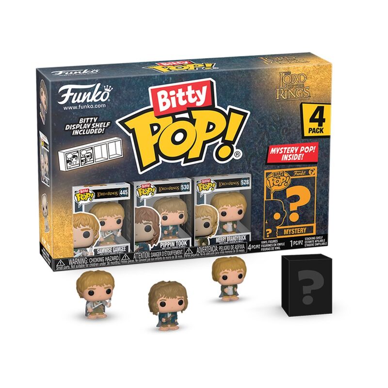 Funko bitty pop! el seor de los anillos - samwise gamgee, pippin took, merry brandybuck y ?