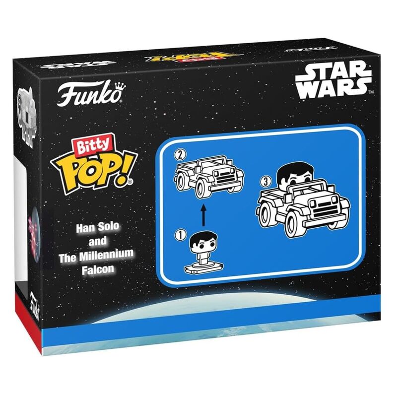 Funko bitty pop! star wars: han solo y el halcón milenario