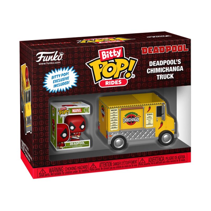 Funko bitty pop! rides: deadpool - deadpool con camión chimichanga