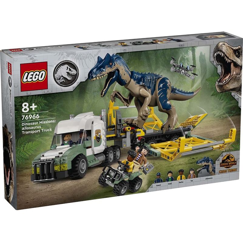 Lego jurassic world  camión de transporte del allosaurus