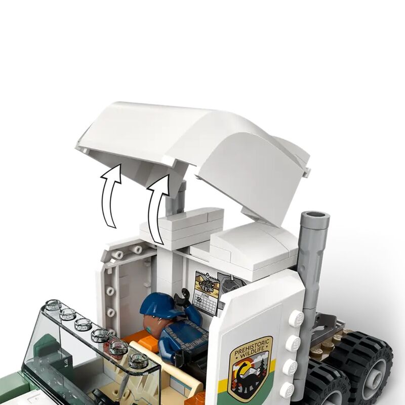 Lego jurassic world  camión de transporte del allosaurus