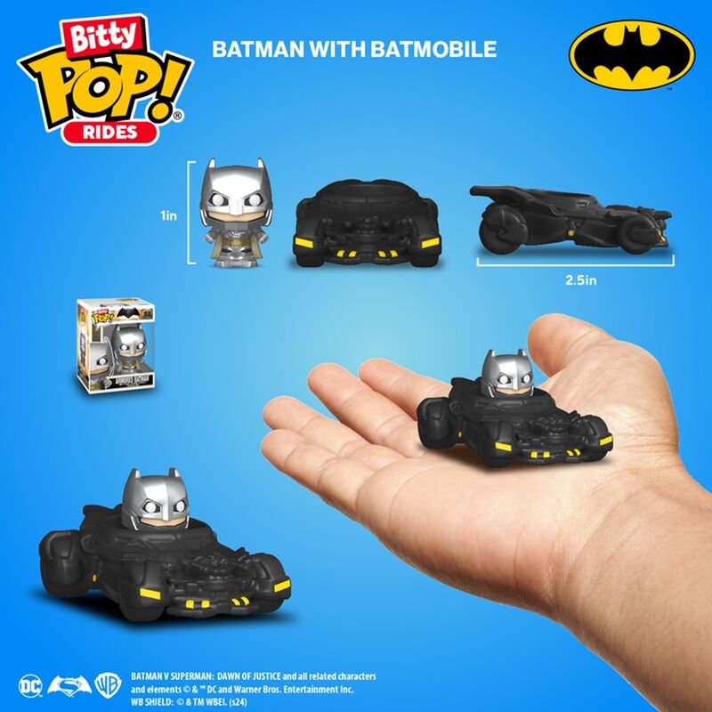 Funko bitty pop! rides: batman - batman con batmóbil