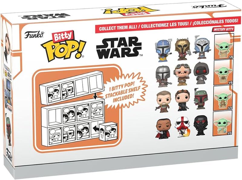 Funko bitty pop! star wars: the mandalorian ? moff gideon, incinerator storm trooper, dark trooper y ?