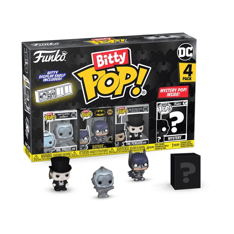 Funko bitty pop! dc batman - mr freeze, batman (1997), el pingino y ?