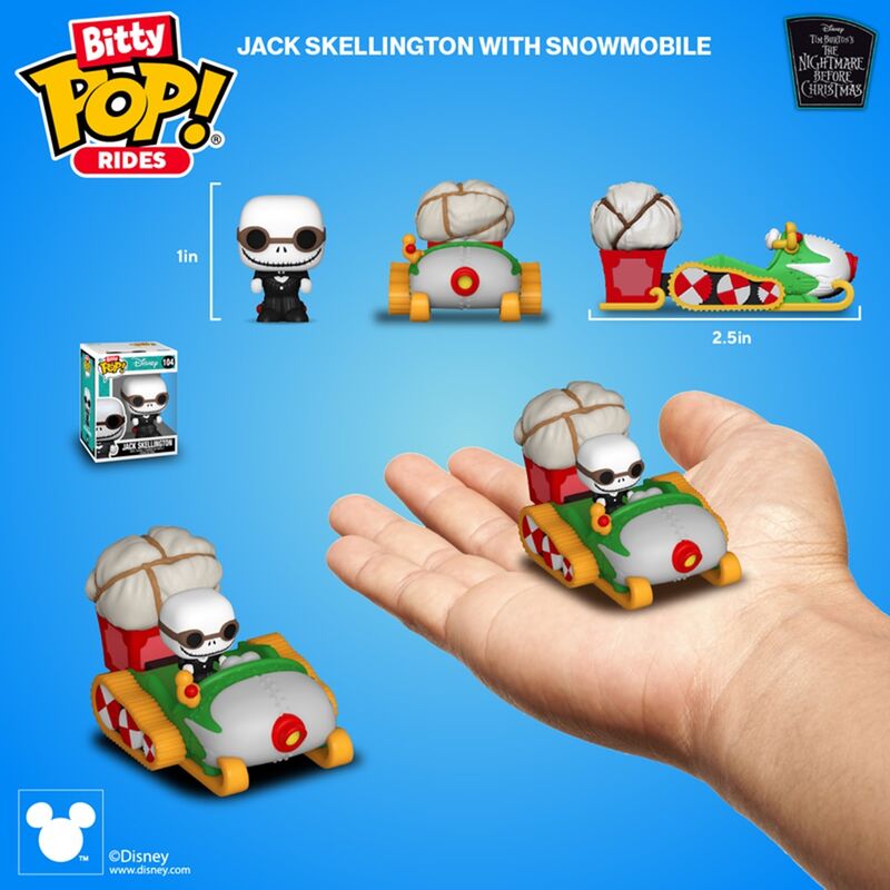 Funko bitty pop! rides: pesadilla antes de navidad - jack skellington con trineo